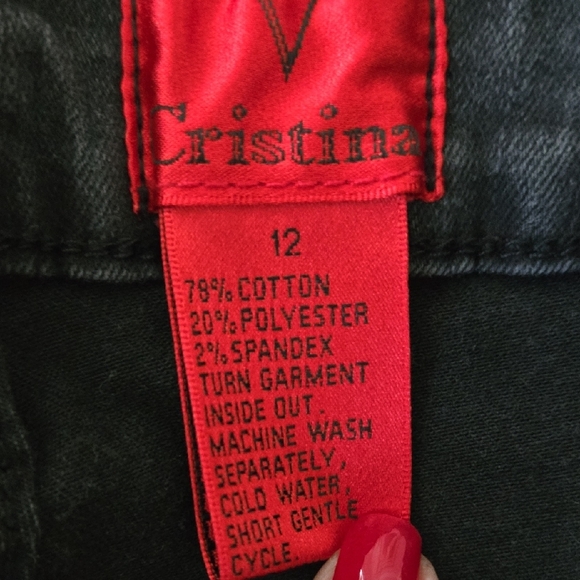 Christina Ombre Faded Black to Grey Stretch Button Front Denim Jeans - Picture 3 of 7